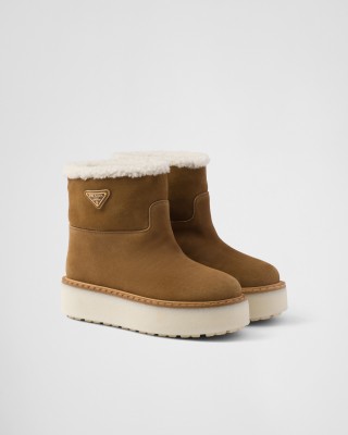 Prada Suede Booties Cinnamon
