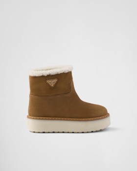 Prada Suede Booties Cinnamon