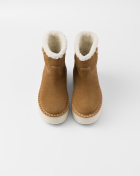 Prada Suede Booties Cinnamon