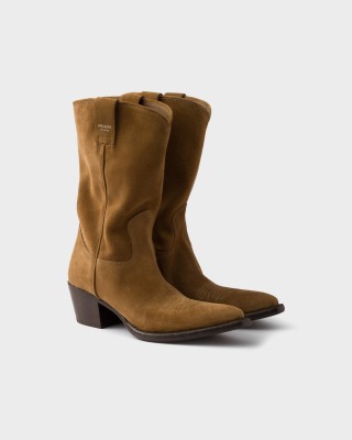 Prada Suede Boots Tobacco