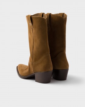 Prada Suede Boots Tobacco