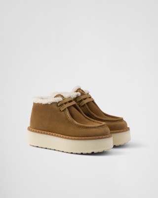 Prada Suede Chukka Boots Cinnamon