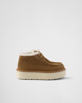 Prada Suede Chukka Boots Cinnamon
