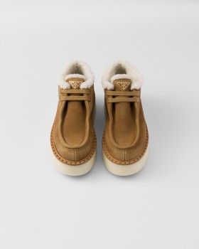 Prada Suede Chukka Boots Cinnamon