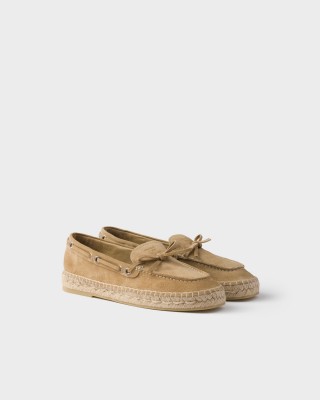 Prada Suede Espadrilles Ecru