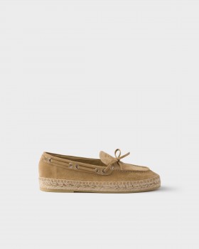 Prada Suede Espadrilles Ecru