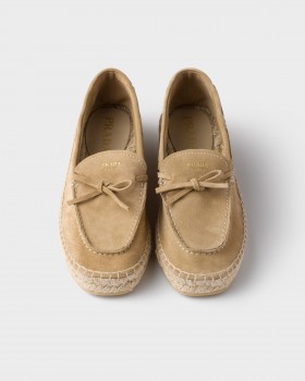Prada Suede Espadrilles Ecru