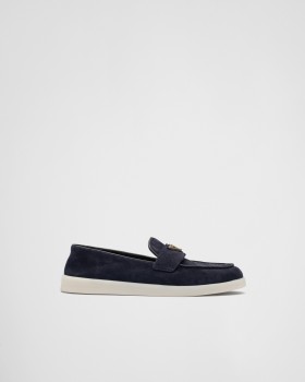 Prada Suede Leather Loafers Navy