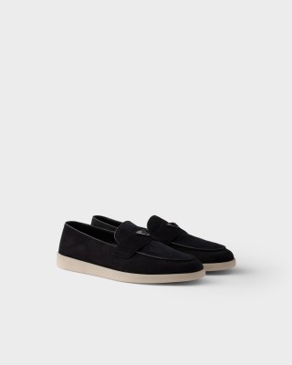 Prada Suede Loafers Black