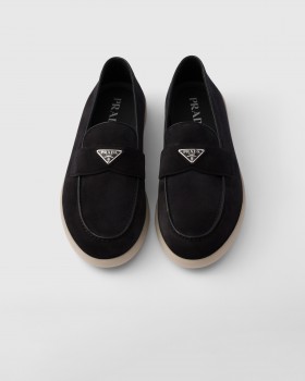 Prada Suede Loafers Black