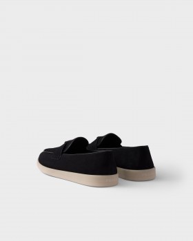 Prada Suede Loafers Black