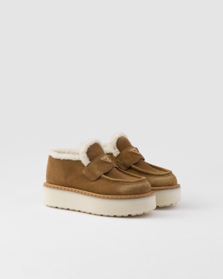 Prada Suede Loafers Cinnamon