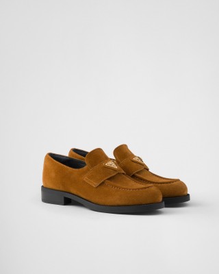 Prada Suede Loafers Cognac