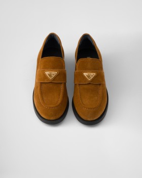 Prada Suede Loafers Cognac