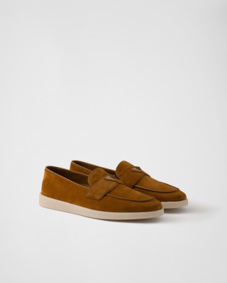 Prada Suede Loafers Cognac
