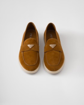Prada Suede Loafers Cognac