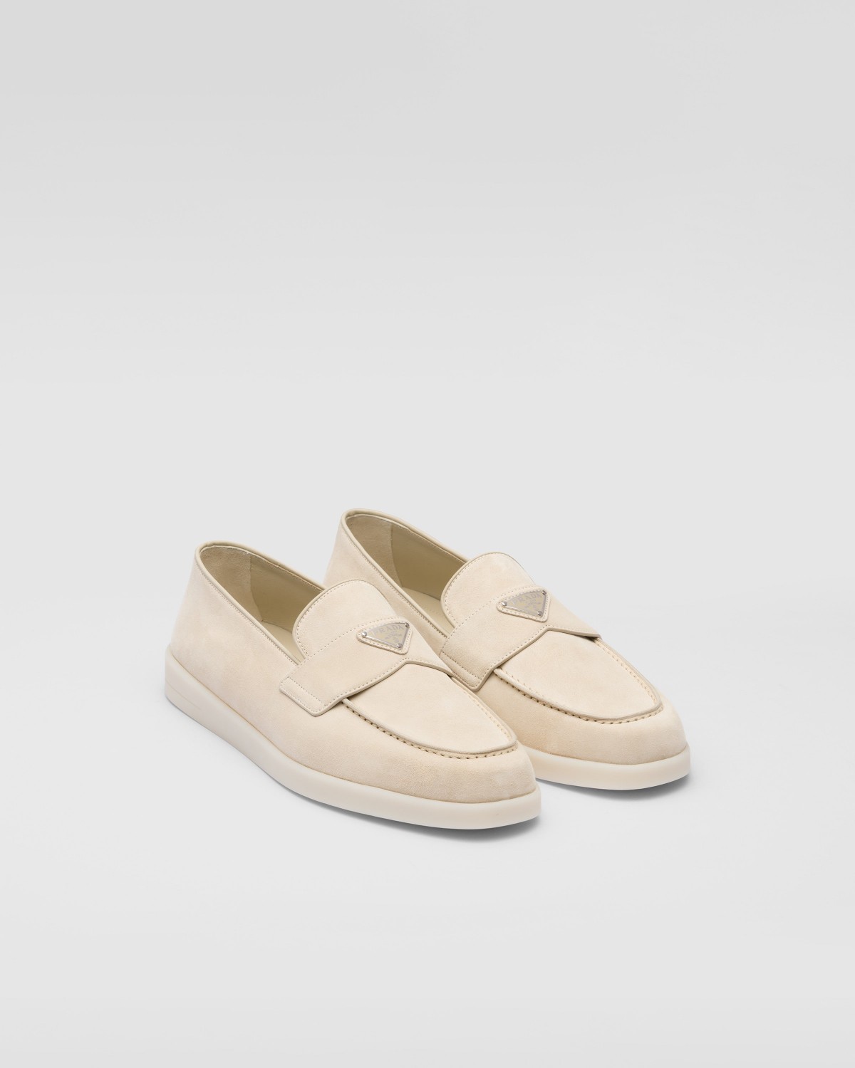 Prada Suede Loafers Desert Beige
