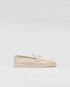 Prada Suede Loafers Desert Beige