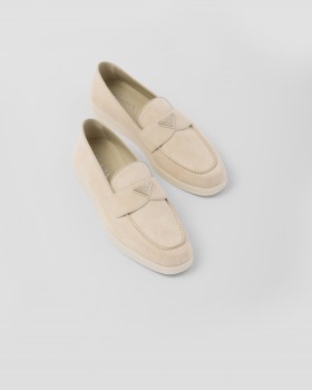 Prada Suede Loafers Desert Beige