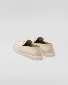 Prada Suede Loafers Desert Beige