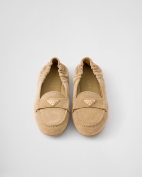 Prada Suede Loafers Ecru