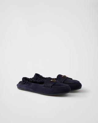 Prada Suede Loafers Navy