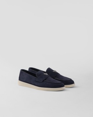 Prada Suede Loafers Navy