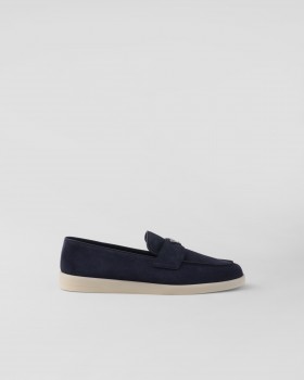 Prada Suede Loafers Navy
