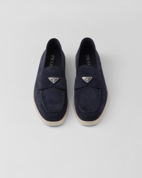 Prada Suede Loafers Navy