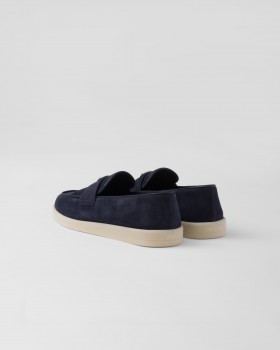 Prada Suede Loafers Navy