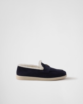 Prada Suede Loafers Navy