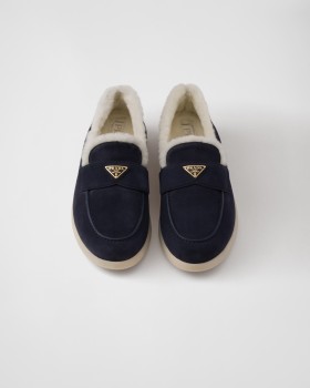 Prada Suede Loafers Navy