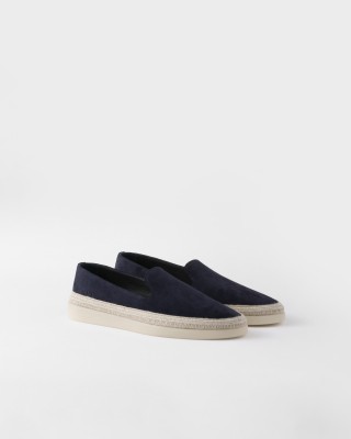Prada Suede Loafers Navy