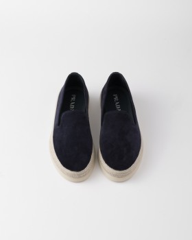 Prada Suede Loafers Navy