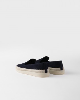 Prada Suede Loafers Navy