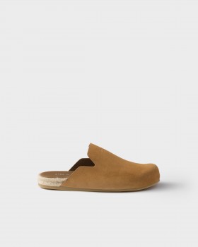 Prada Suede Mules Cinnamon