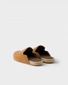 Prada Suede Mules Cinnamon