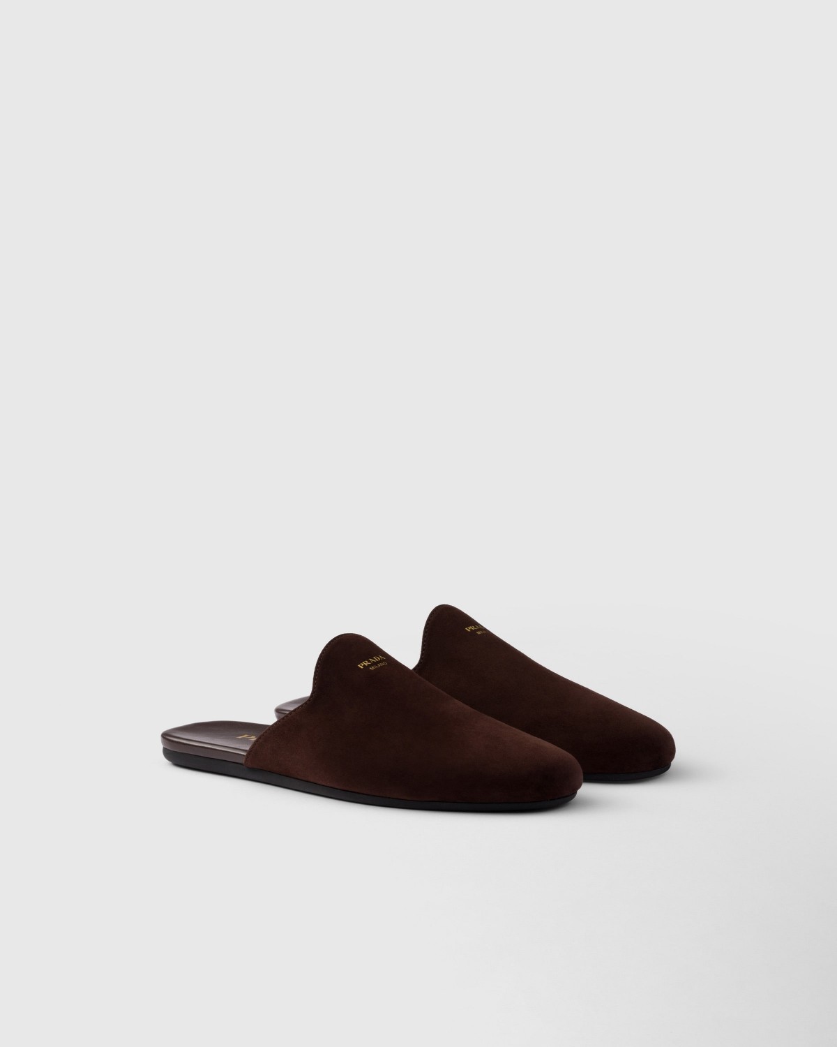 Prada Suede Mules Dark Brown