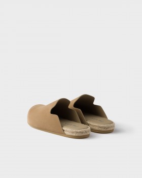 Prada Suede Mules Ecru