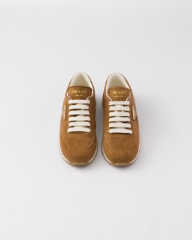 Prada Suede Running Sneakers Caramel