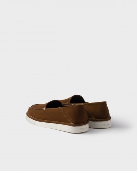 Prada Suede Slip-ons Cocoa Brown