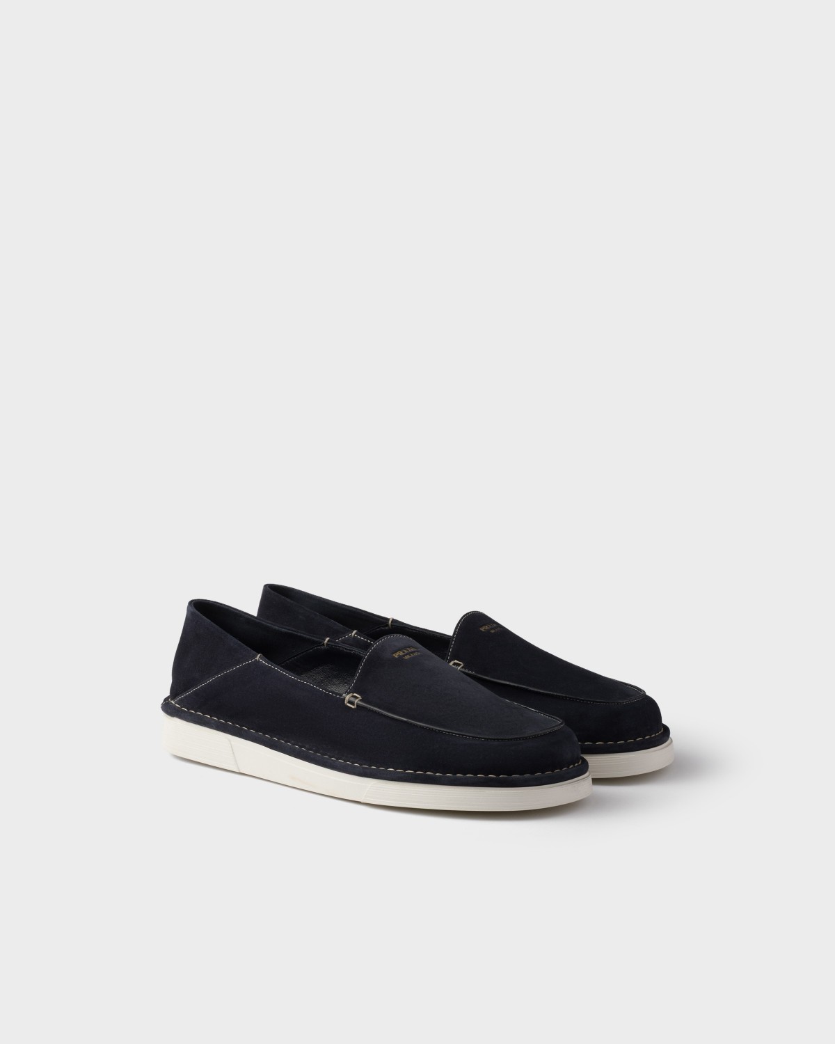 Prada Suede Slip-ons Navy