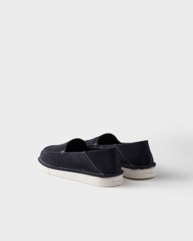 Prada Suede Slip-ons Navy