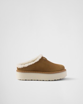 Prada Suede Slippers Cinnamon