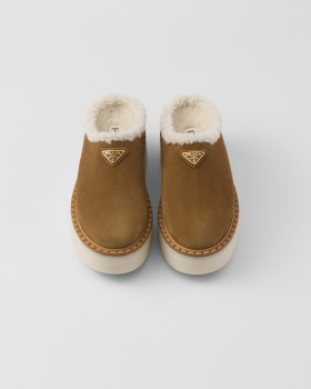 Prada Suede Slippers Cinnamon