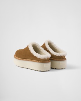 Prada Suede Slippers Cinnamon
