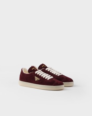 Prada Suede Sneakers Burgundy