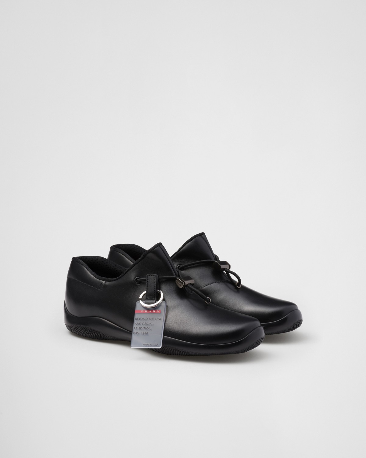 Prada Toblach Leather Sneakers Black