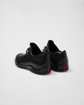 Prada Toblach Leather Sneakers Black