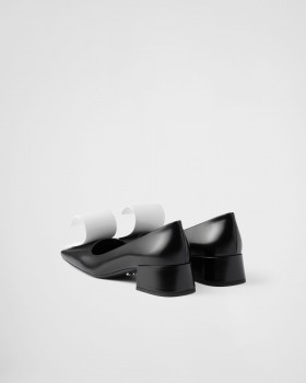 Prada Two-tone Brushed Leather Pumps Black/White